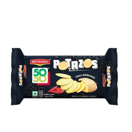 Britannia 50-50 Potazos Chilli Americana Crisps 71 Gms