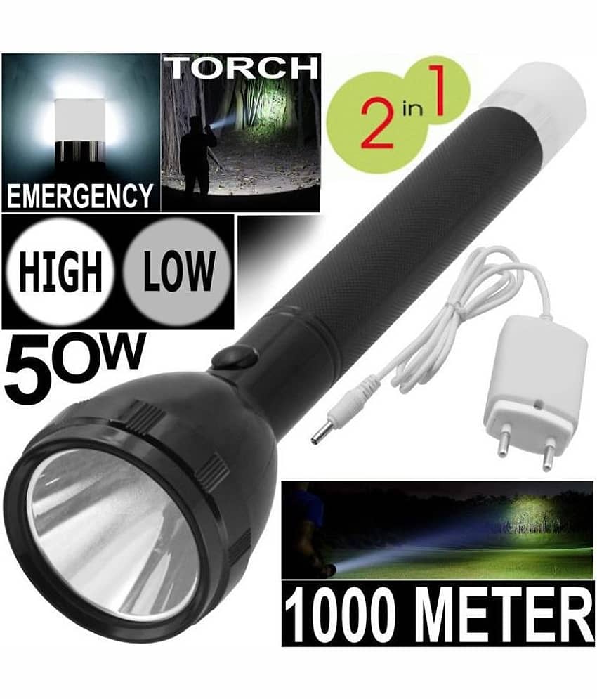 FIRSTLIKE - Above 50W Rechargeable Flashlight Torch ( Pack of 1 )