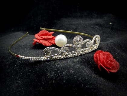 Women Gold-Toned  White Embellished Hairband