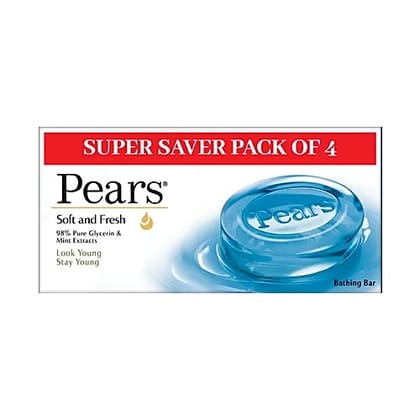 Pears Soft & Fresh Bathing Bar, 125 g (Pack of 4)