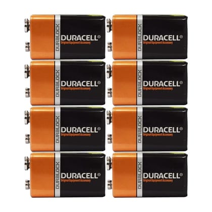 FSI-8 Count - Duracell MN1604 9V Volt 6LR61 Duralock Coppertop Alkaline Batteries