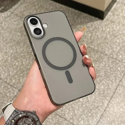 iPhone 16 Series Cover: Matte Finish MagSafe Protective Case-iPhone 16 / Black