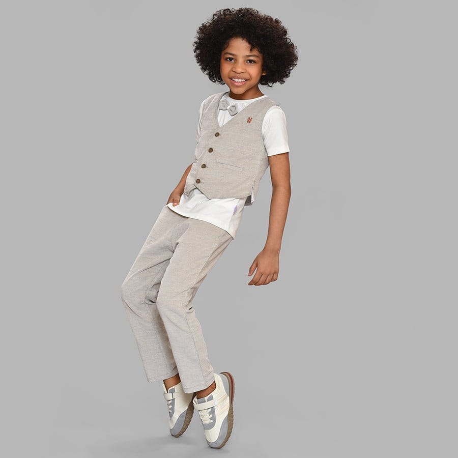 Happy Summer Carob Shirt & Trouser Set-2-3 Y / Beige