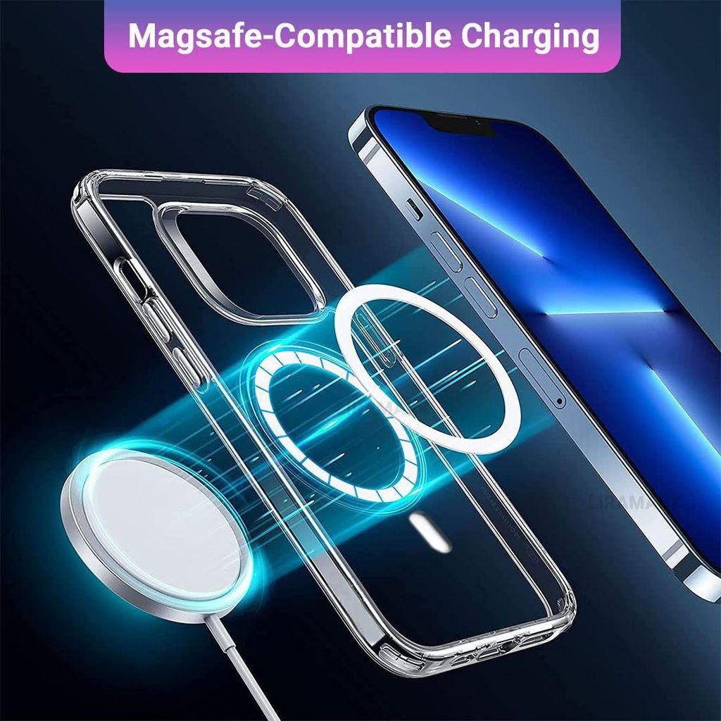 LIRAMARK Magnetic Protective Clear Case Compatible with Magsafe for Apple iPhone 12 Mini (Transparent)