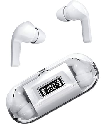 VEhop Transparent PRO Bluetooth True Wireless (TWS) In Ear 30 Hours Playback Fast charging,Powerfull bass IPX4(Splash & Sweat Proof) White