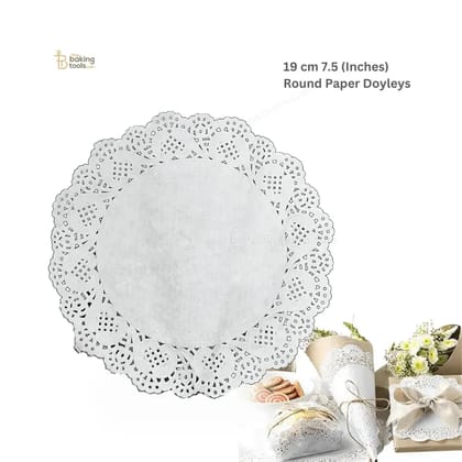 Round Lace Doilies Paper (Pack of 100) - 19 cm (7.5 Inches)