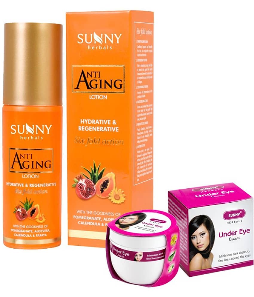 SUNNY HERBALS Antiaging Lotion, Under Eye Night Cream 50 gm Pack of 2
