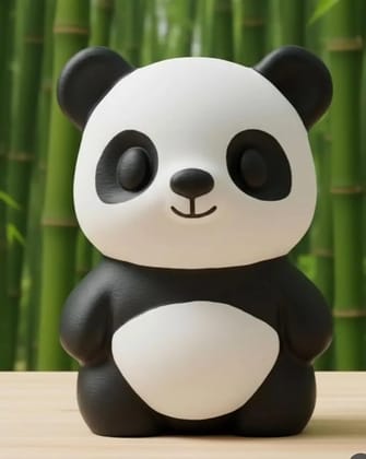 Panda Pal Adorable Figurine - Cute Decorative Centerpiece, Gift, or Desk Buddy - Approx. 12cm x 17cm