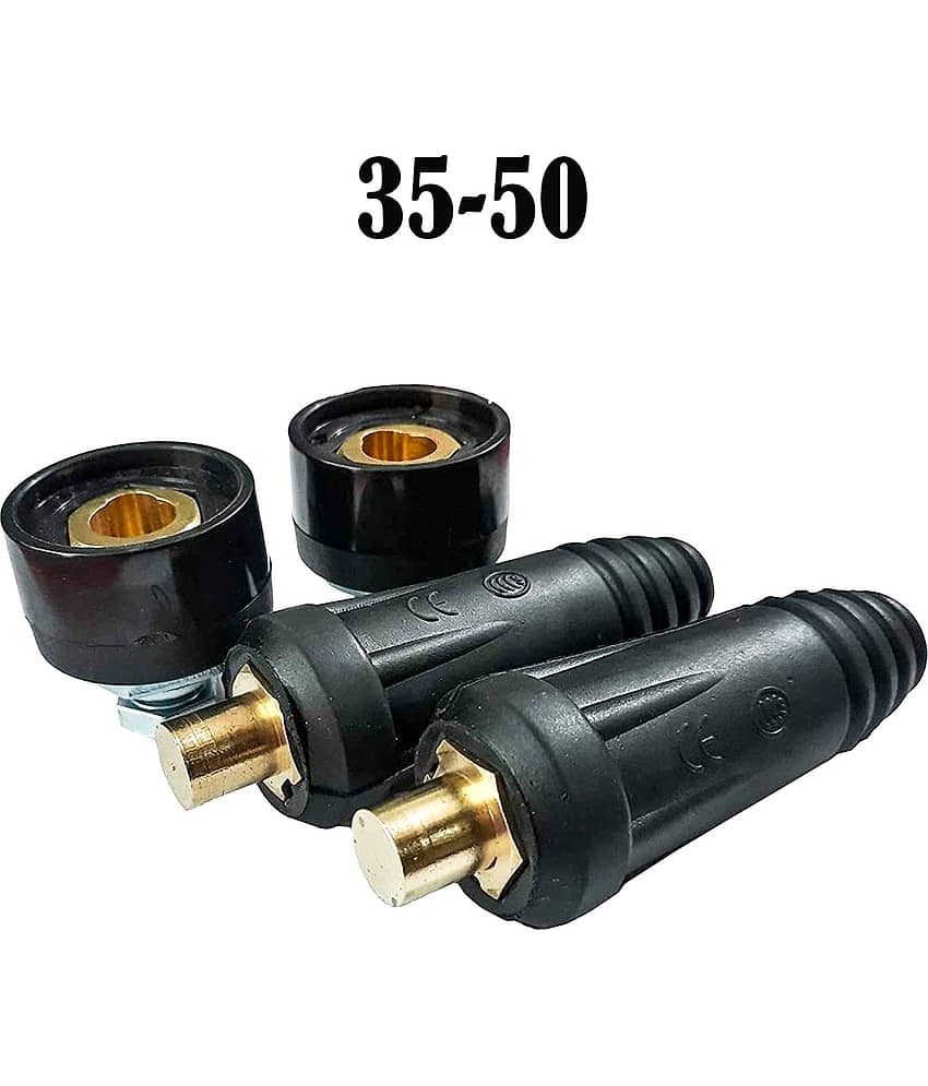 Laxmi Welding Cable Joint Quick Connectors (Size : 35-50, Male & Female) Plug Adapter and Socket for Welding Machine (2 Pieces of Male & 2 Pieces of Female connector)