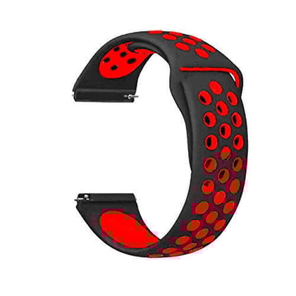 Black Red Dotted Silicone Strap For Smart Watch 20mm-Gionee Smart Life Gsw1 Smartwatch