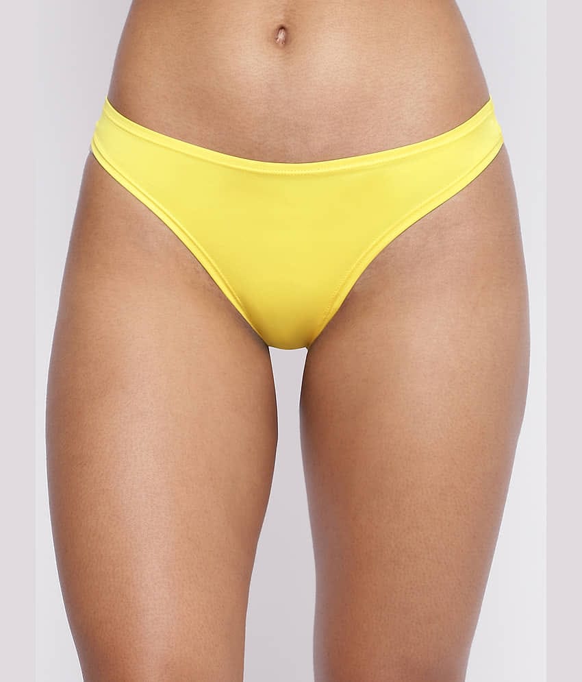 La Intimo Pack of 1 Polyester Thongs For Women ( White )