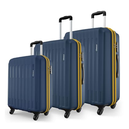 Safari Genius Alley Set of 3 (Cabin+ Medium + Large) Trolley Bags Hard Case Polypropylene, 4 Wheels, 360 Degree Wheeling Luggage, Travel Bag, Suitcase for Travel, Trolley Bags for Travel, Navy Safari Genius Alley Set of 3 (Cabin+ Medium + Large) Trolley Safari Genius Alley Set of 3 (Cabin+ Medium + Large) Trolley Bags Hard Case Polypropylene, 4 Wheels, 360 Degree Wheeling Luggage, Travel Bag, Suitcase for Travel, Trolley Bags for Travel, Navy Safari Genius Alley Set of 3 (Cabin+ Medium + Large) Trolley