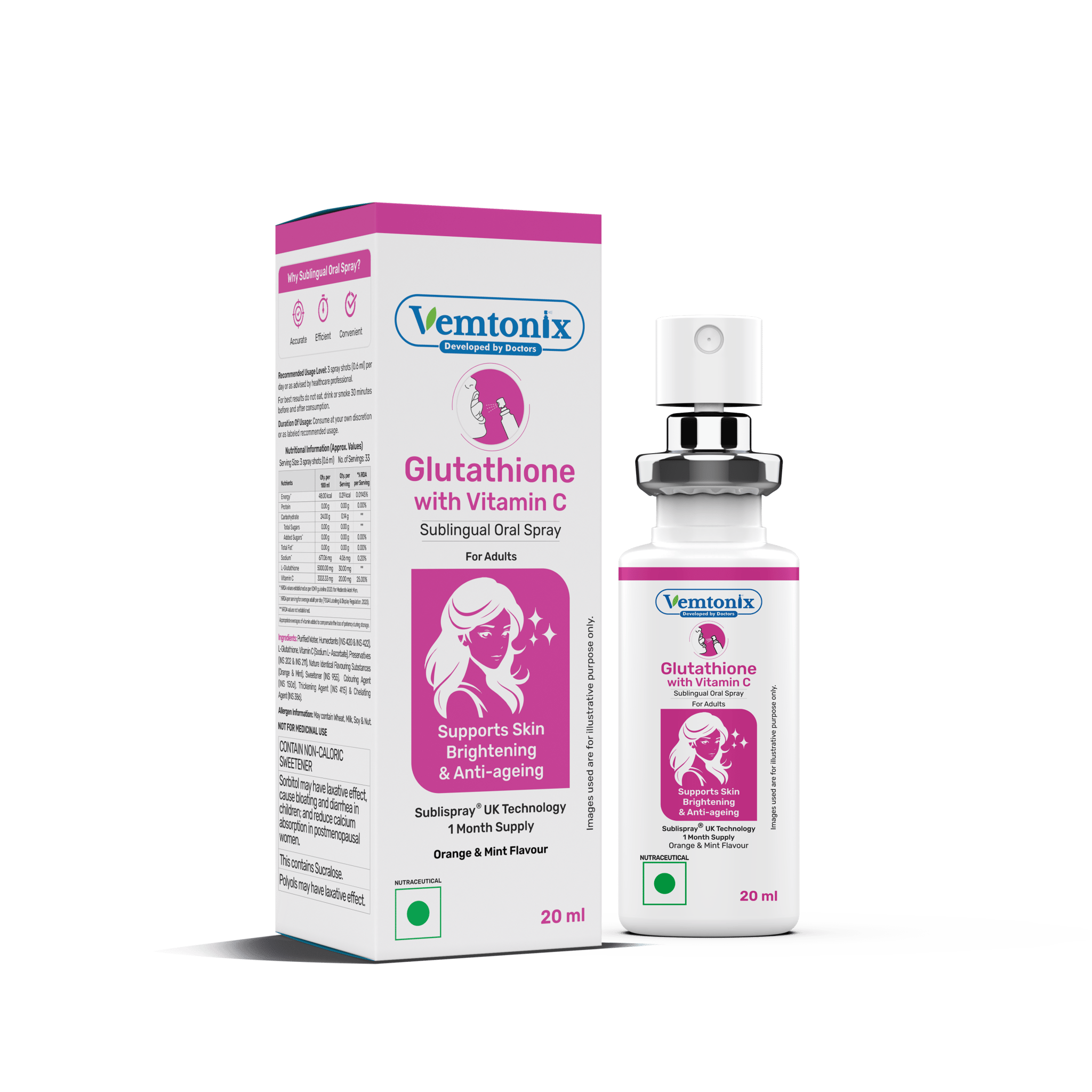 Vemtonix Glutathione Sublingual Oral Spray