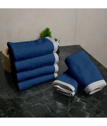 DIVINE CASA Cotton Solid Face Towel 451-500 GSM ( Pack of 6 ) - Blue