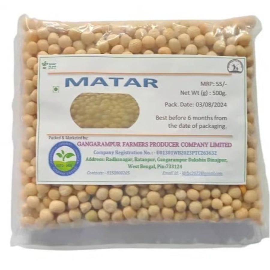 Organic White Dried Peas (Matar) - 500 gm