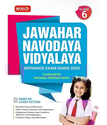 MTG Jawahar Navodaya Vidyalaya (JNV) Class 6 Guide Book with Chapterwise Previous Years Solved Question Papers For Entrance Exam 2025 (English Medium)