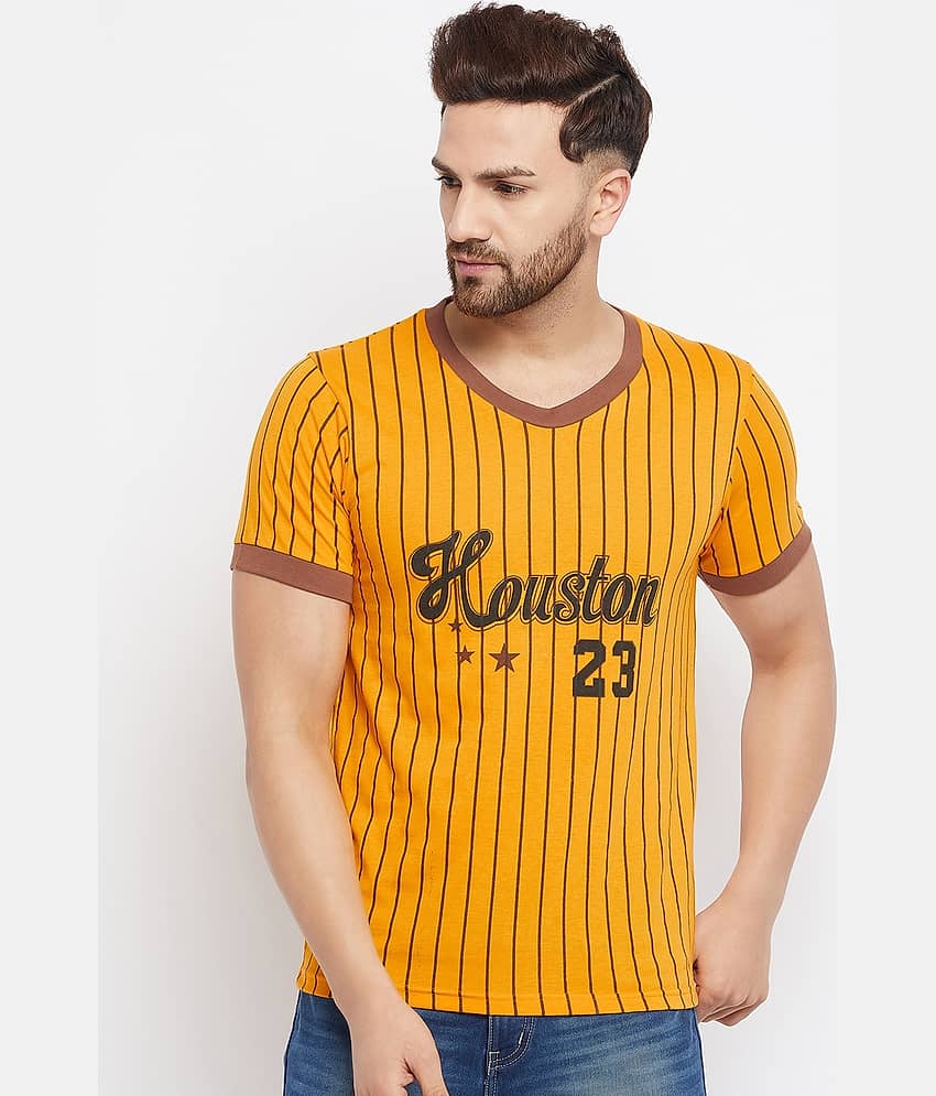 The Million Club Pack of 1 Cotton Blend Regular Fit Men's T-Shirt ( Yellow )