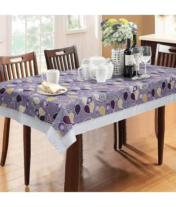 Printed PVC 6 Seater Rectangle Table Cover ( 228 x 152 ) cm Pack of 1 Purple