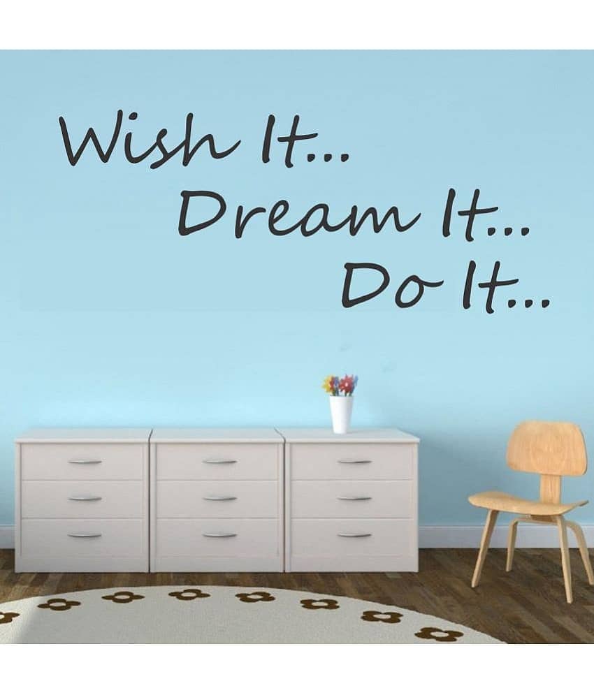 Asmi Collection Wish it Dream it Do it Motivational Quotes Wall Sticker ( 40 x 90 cms )