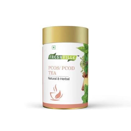 Freshville PCOS PCOD Tea Hormonal Balance Acne Facial Hair Relief Caffeine Free 45 Day Pack 150g Tin