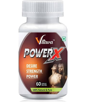 Vltava POWER X Capsule Strength Stamina Power Performance Energy For Men 60 gm Unfalvoured Minerals Capsule