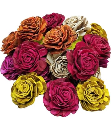 Vardhman Wood Handmade Dry Wood Rose Flower for Fancy Gift & Wedding ( Pack of 1 )