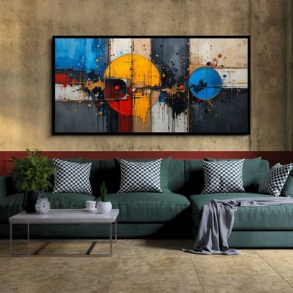 Luminary Framed Canvas Paintings for Living Room, Office, Home, ect | Frame Size (127 X 69 Cm) | Frame Type (Black) | 5-Year Warranty
