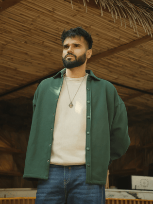 Spring Shacket - Jungle Green-Small