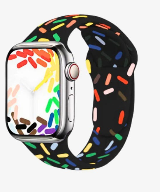 Star - Colorful Silicone Watch Strap - Multicolor 45 MM