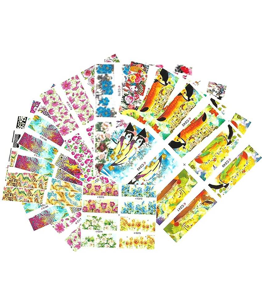 FOK 32 Pcs Nail Art Water Stickers Nails Decals Decorations Manicure Tips (Random Design) 50 g