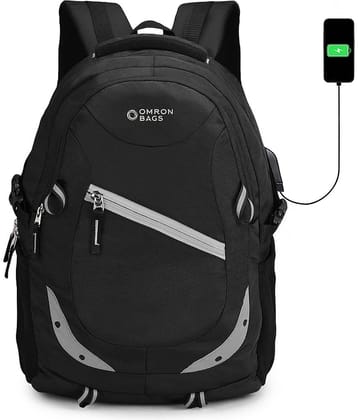 OMRON BAGS 35 Ltrs Polyester Backpack With Raincover *For Men & Women ( Black )