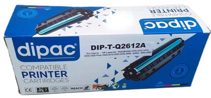 dipac 12A Laser Toner Cartridge, High-Quality Compatible Printer Cartridge for HP LaserJet 1020, 1020 Plus, M1005, 1018, 1010, 3015, 3050, 3055, with 1 Year Warranty (dipac DIP-T-Q2612A)