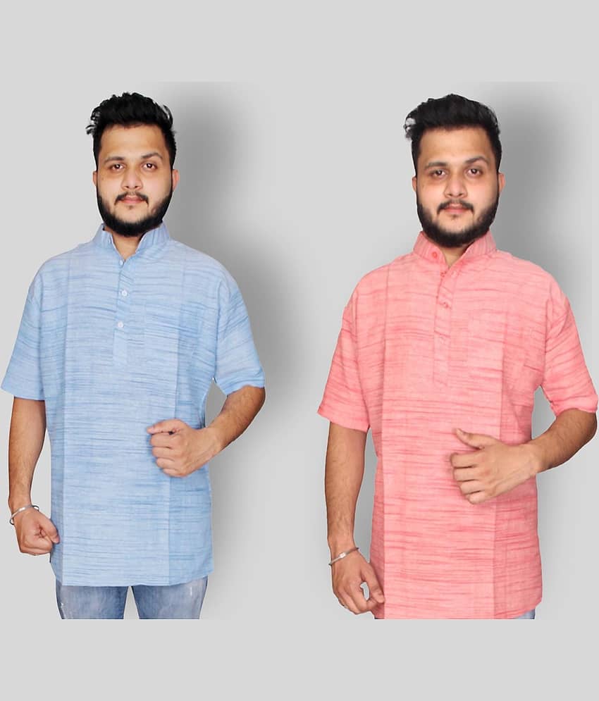DESHBANDHU DBK - Multi Cotton Men's Kurta ( Pack of 2 )