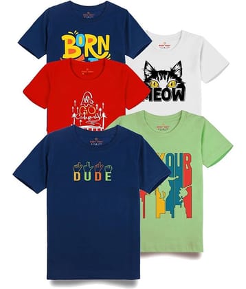 KIDDY VIDDY Pack of 1 Boys Cotton T-Shirt ( Teal )