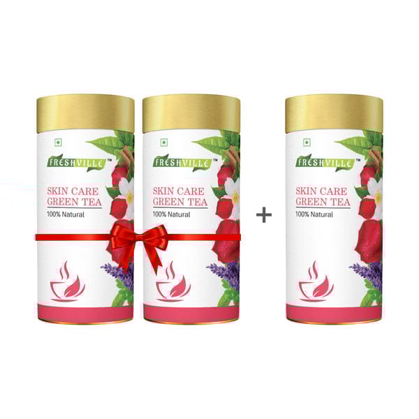 Freshville Skin Care Green Tea 3 Month Pack Glowing and Moisturized Skin with Herbal Blend 300gram