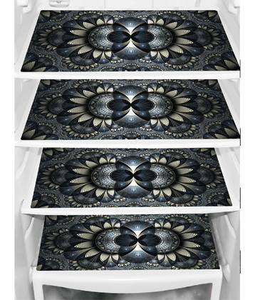 Exopick Set of 4 PVC Black Fridge Mats