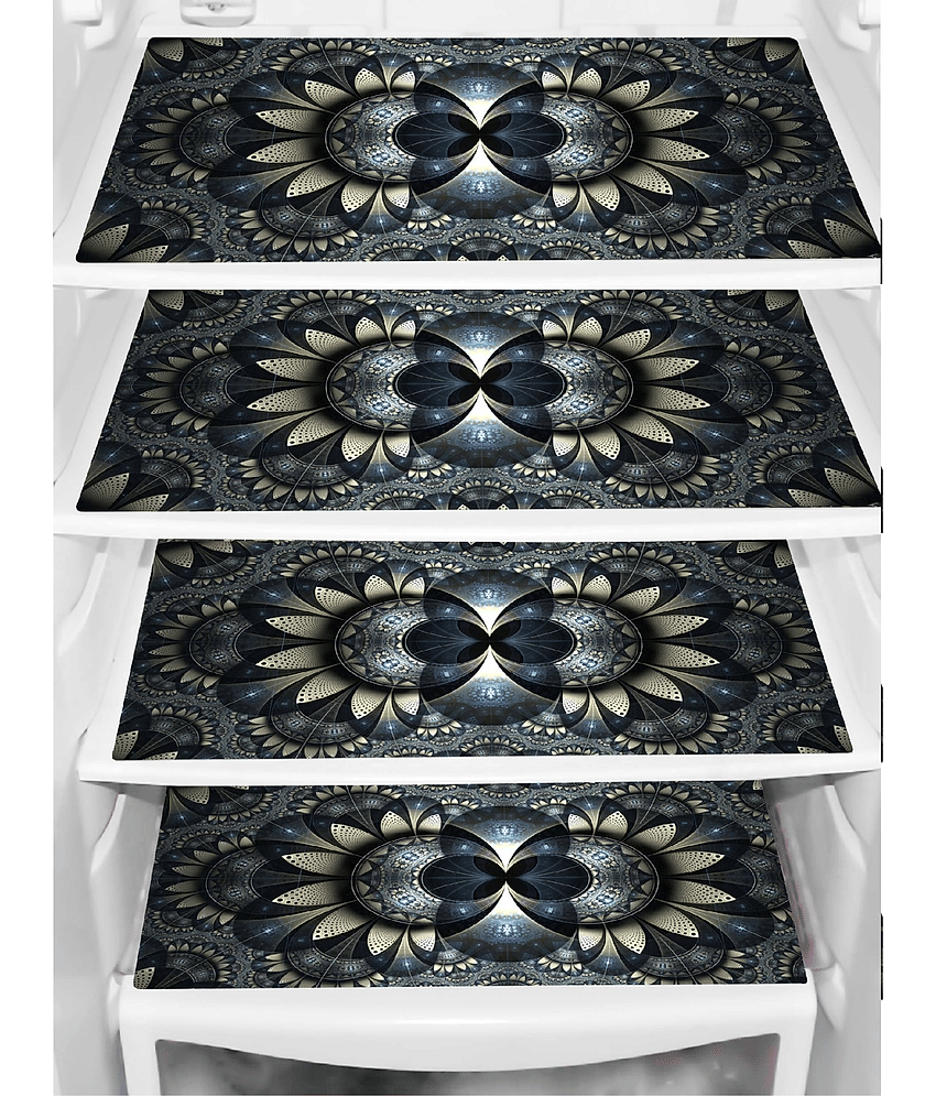 Exopick Set of 4 PVC Black Fridge Mats