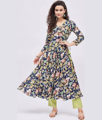 Tissu - Multicoloured Rayon Women's Angrakha Kurti ( Pack of 1 )