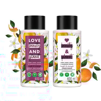  Hair Care Combo - Curry Leaves, Biotin & Mandarin Long & Strong - (400ml  + 400ml)