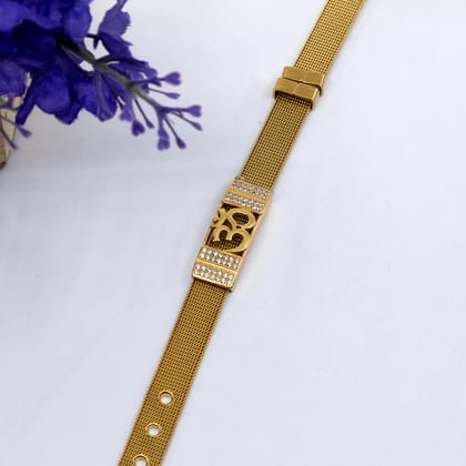 Trishula Dimond Gold Plated Unisex Loose Bracelet