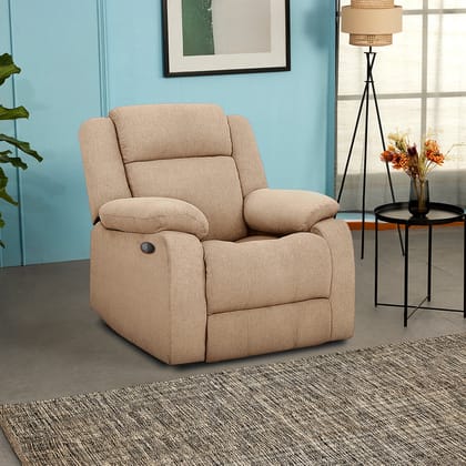 Avalon Motorized Electric Powered Brown Fabric Recliner