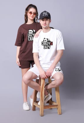 Lazy But Crazy Panda Couple Co-Ord Sets (Pack of 2)