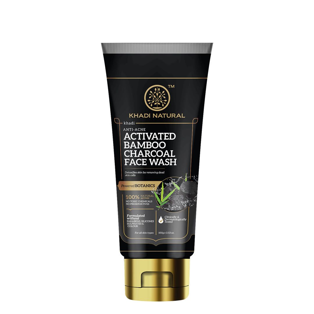 Khadi Natural Activated Bamboo Charcoal Face Wash - 100gm