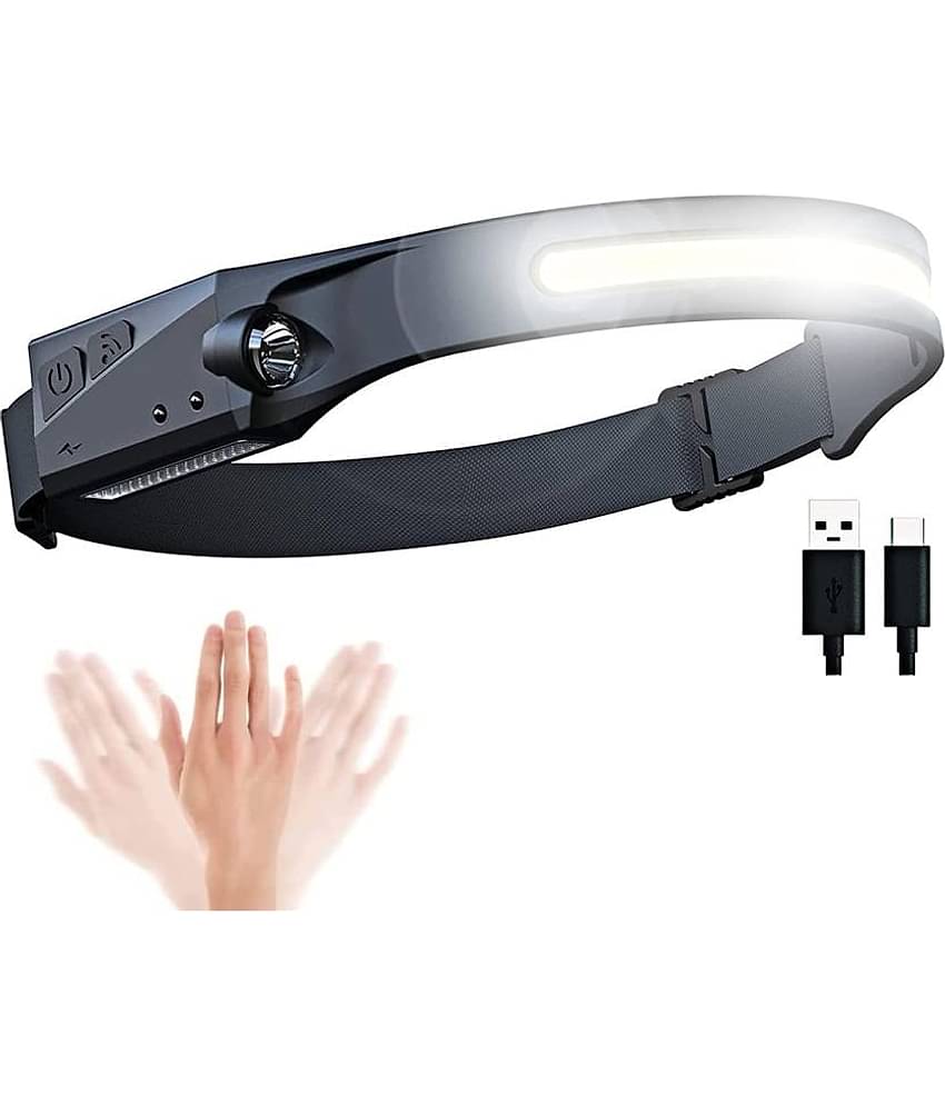 GEEO 2 in 1 LED Headlamp with All Perspectives Induction 230° Illumination,2 in 1 Lightweight Head Lights, Weatherproof,Rechargeable Head Lamp for Running Camping, Sensor Outdoor (Pack of 1)