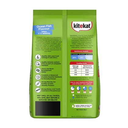 Kitekat Ocean Fish Flavour Kitten (2-12 Months) Dry Cat Food 2.8kg