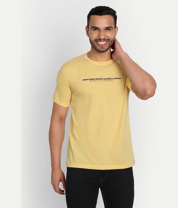 Zeffit Pack of 1 Cotton Blend Regular Fit Men's T-Shirt ( Yellow )