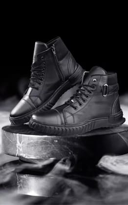 Woakers Mens Casual Black Shoes for Everyday Comfort and Style - UK10