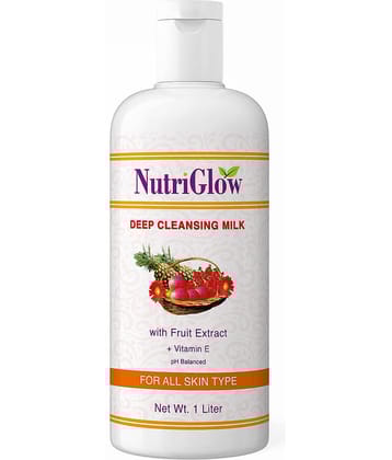 NutriGlow Deep Cleansing Milk For Moisturizing Natural Glow, Gentle Pore All Skin Types, Paraben & Sulphate Free, 1 litre