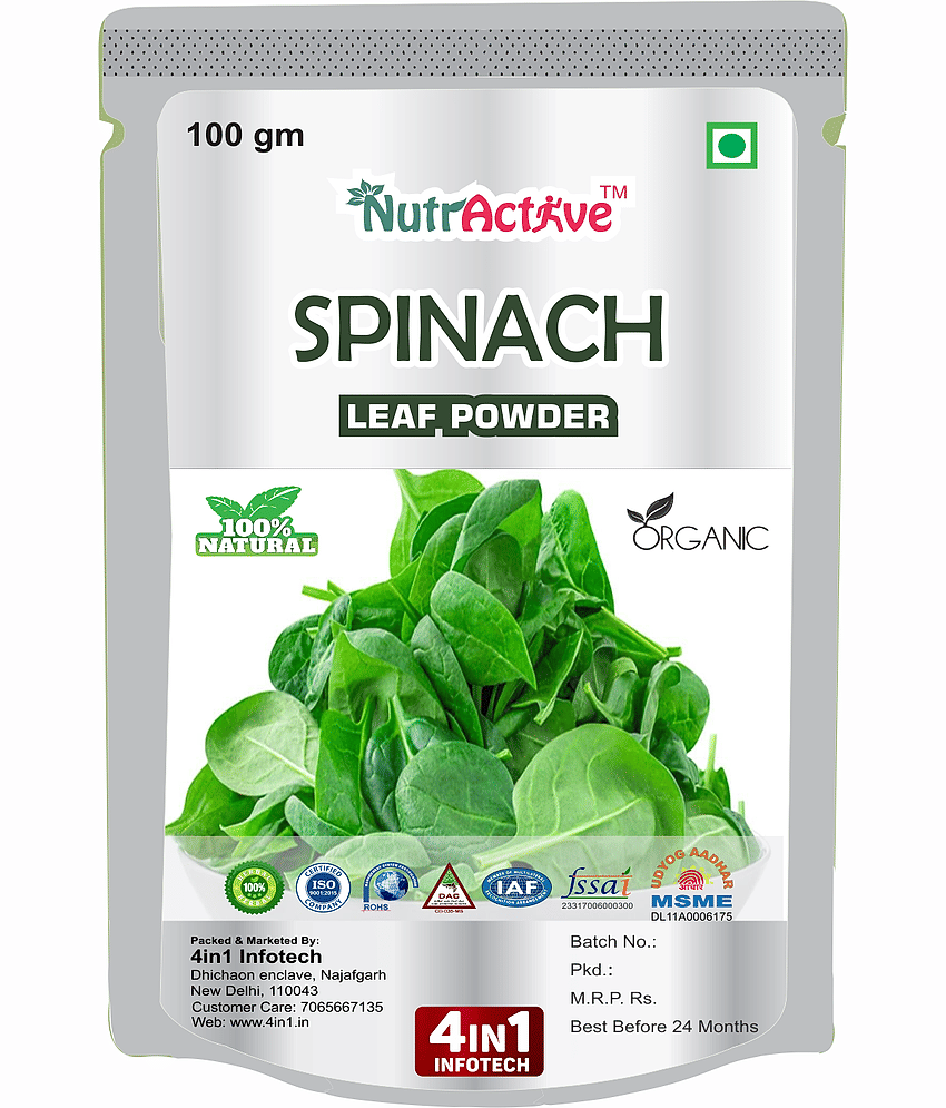 NutrActive Green Spinach Leaf Powder/ Palak Leaf Instant Soup 100 gm