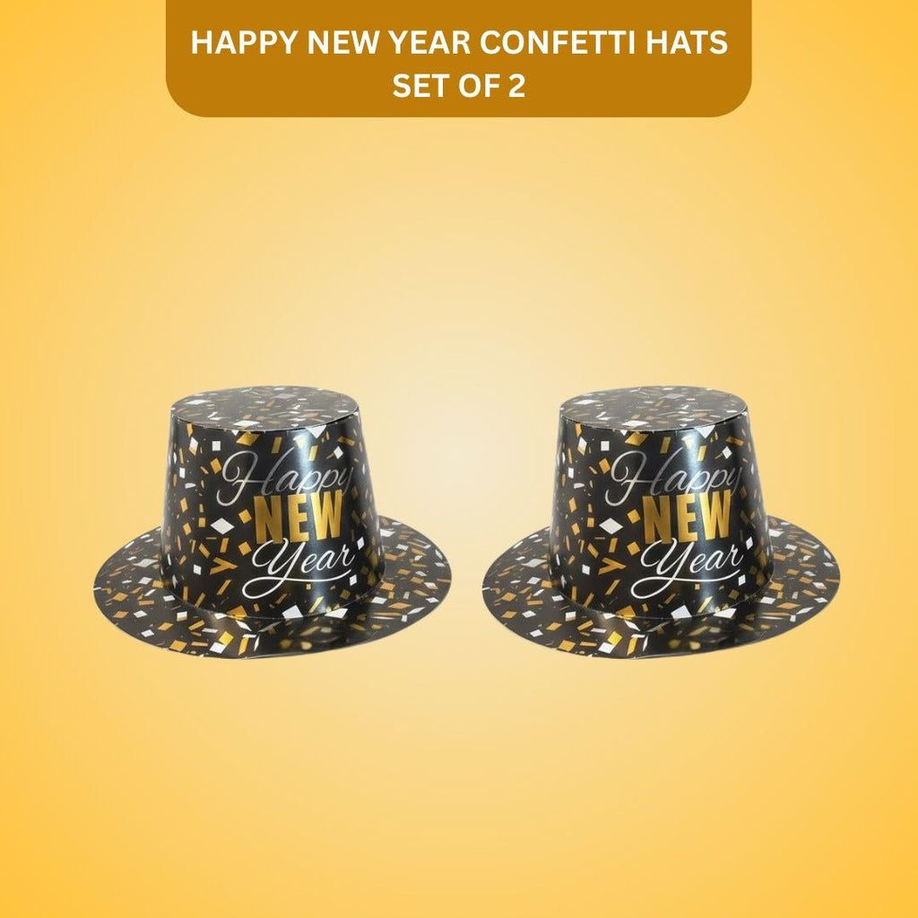 Happy New Year Confetti Print Hat Set of 2 - Party and Festive Needs | Buy online on ZillyBuy